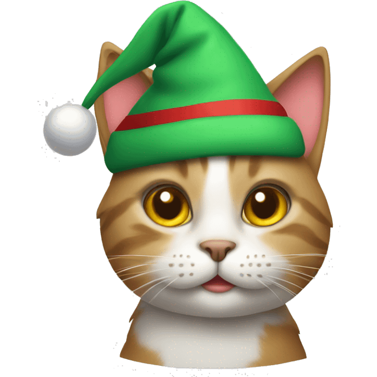 Cat wearing Christmas hat  emoji