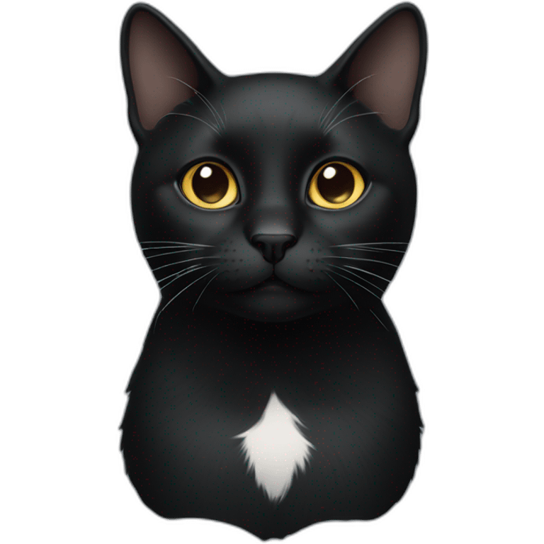 Black cat with white nose emoji