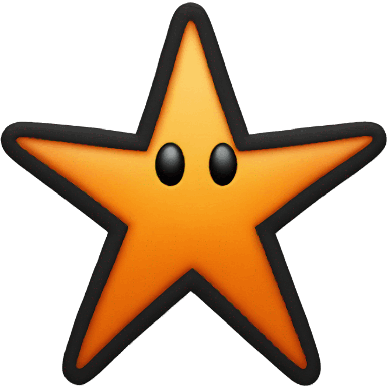 jumping star half black, half orange burnt emoji