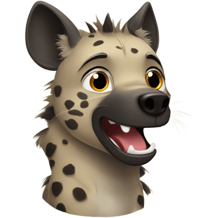 Hyena slightly happy calm heartwarming expression  emoji