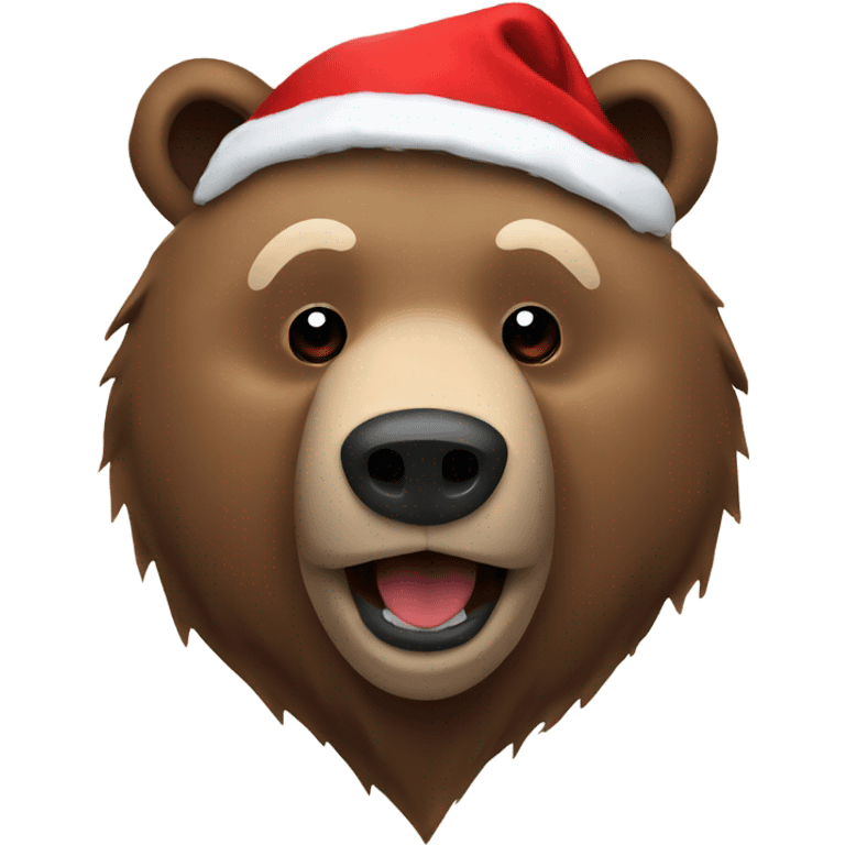 Grizzly bear in Santa attire  emoji