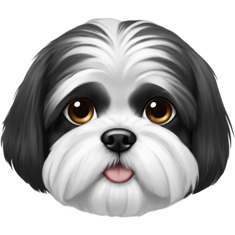 Black and white shih tzu emoji