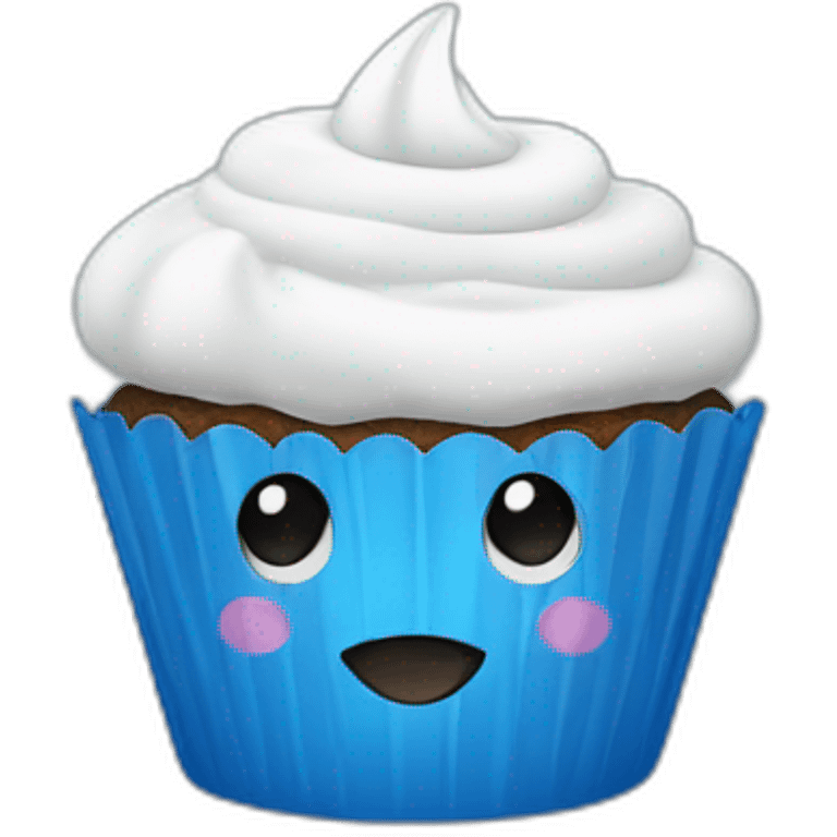 cupcake blue emoji