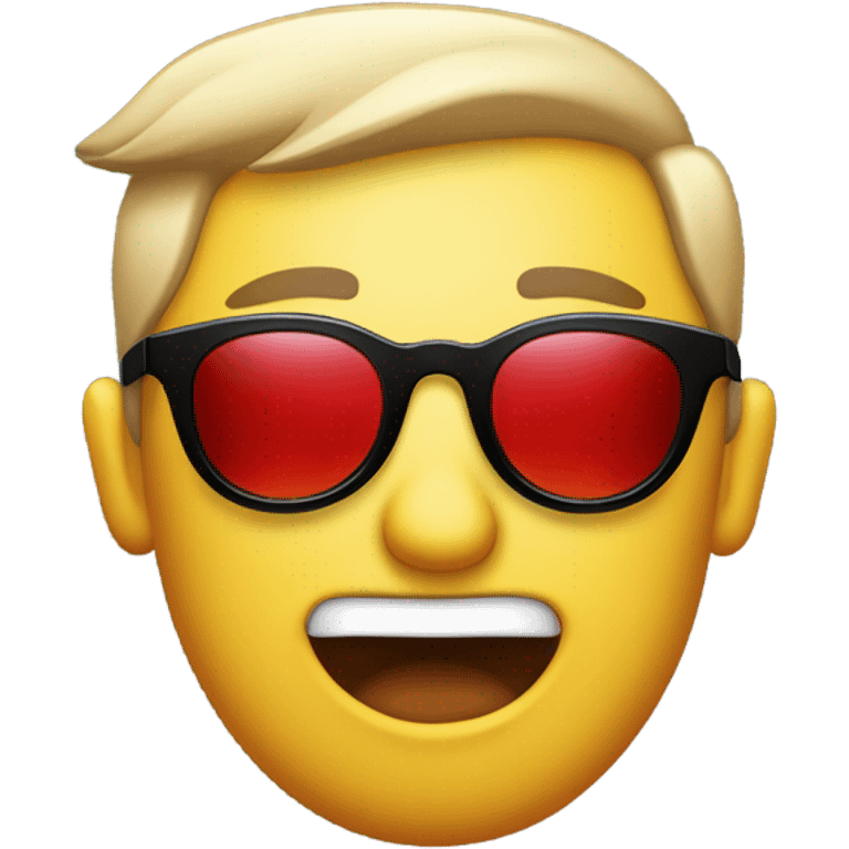 Flushed faced emoji peeking with sunglasses  emoji