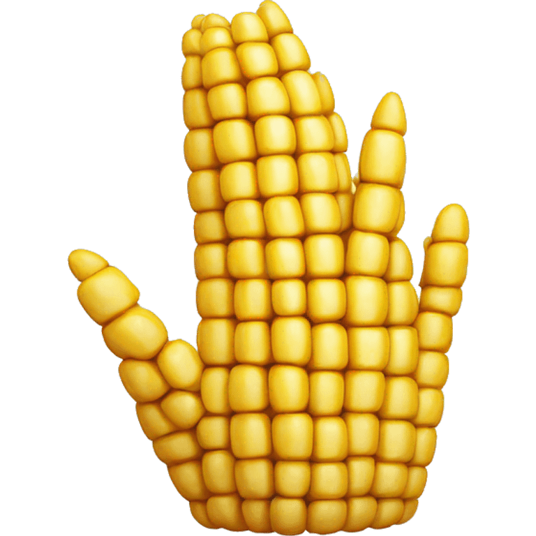 waving hand made out of corn emoji