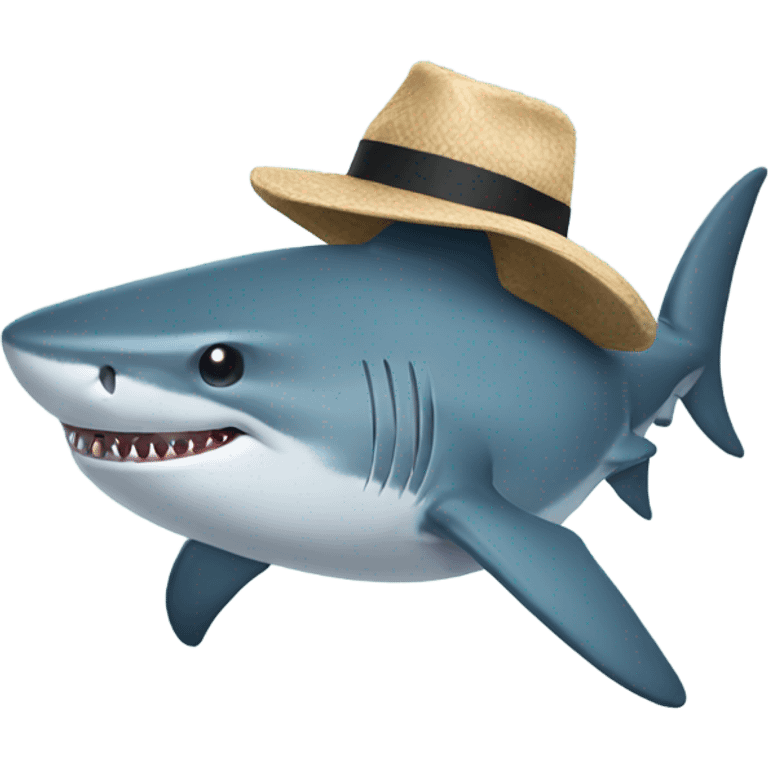 shark with hat emoji