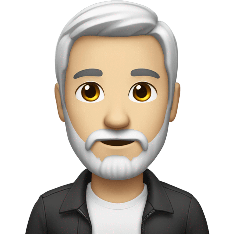 developer with a black beard. Without mustache. No beard between nose and mouth. White skin. Nice black hair emoji