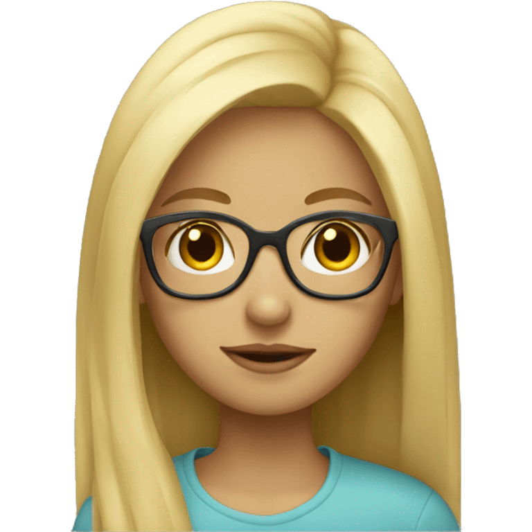 blond girl with glasses emoji