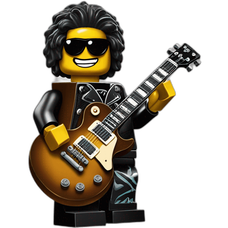 LEGO SLASH playing a Gibson Les Paul guitar emoji