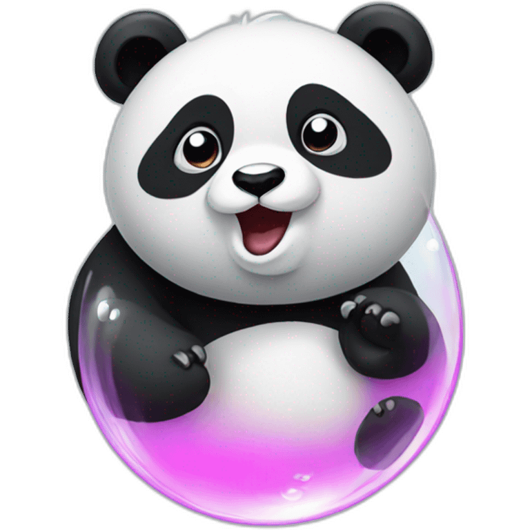 panda blowing a bubble emoji