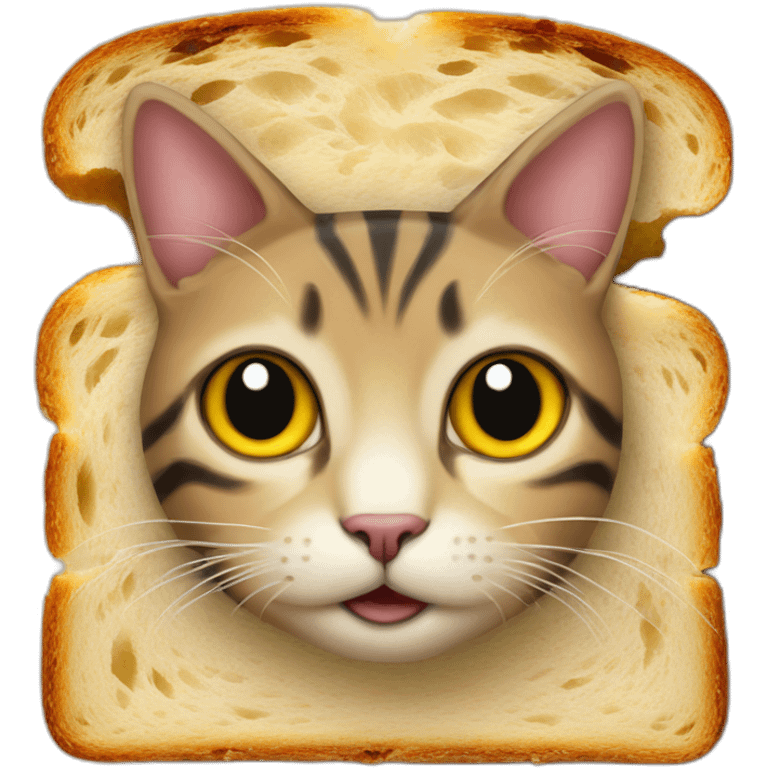 cat face in a slice of bread emoji