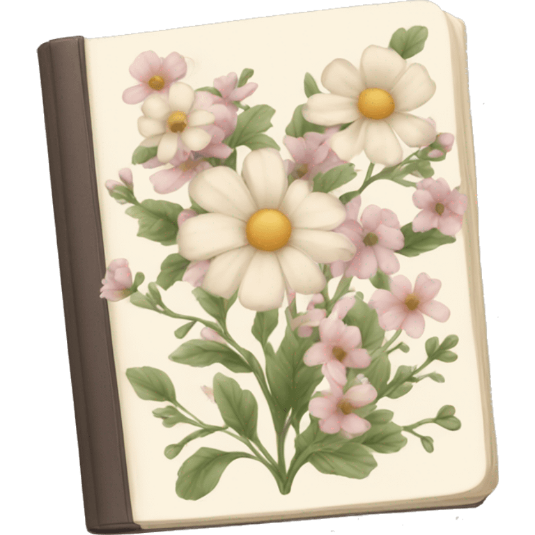 book with neutral florals emoji