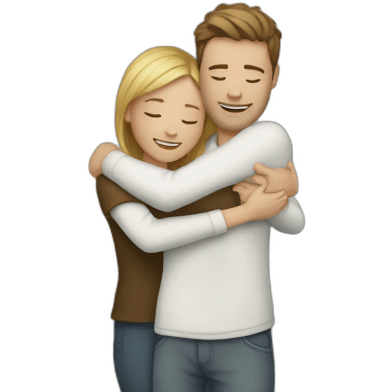 Hug white people emoji