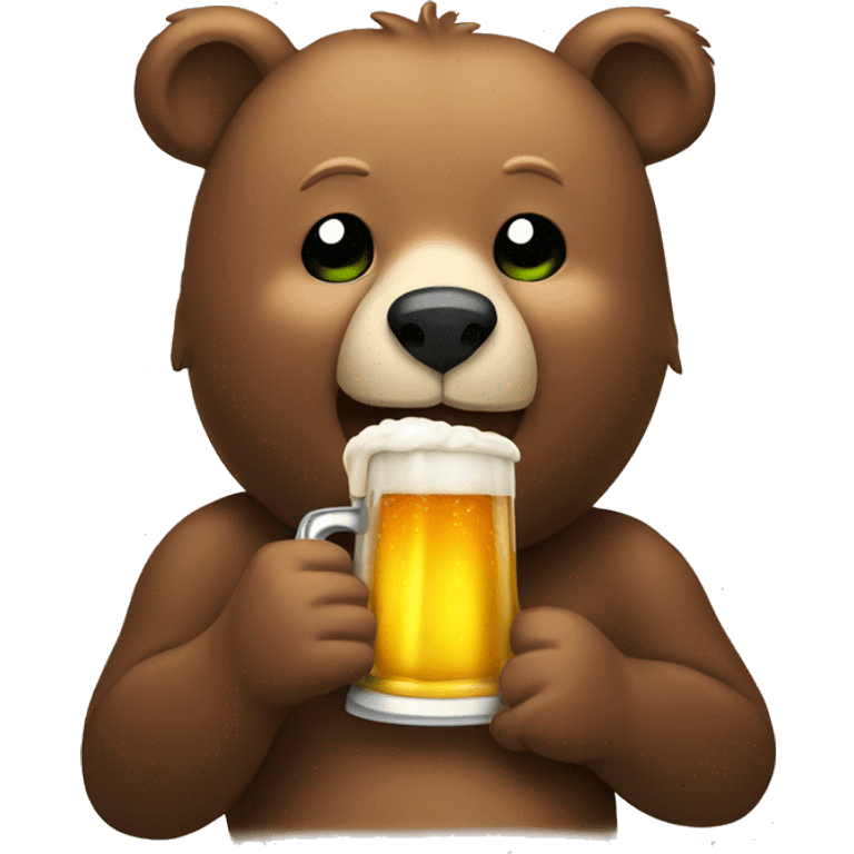 Bear drinking a beer emoji