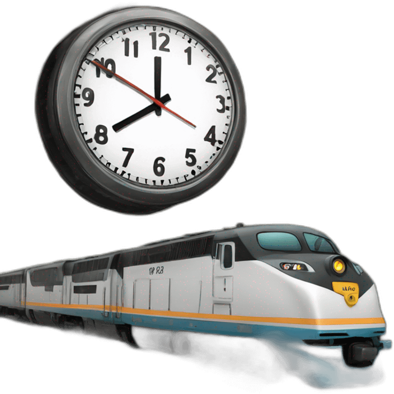 Train with clock emoji