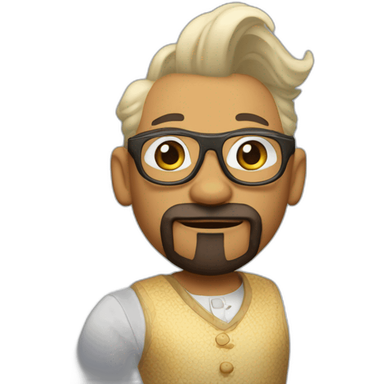 chicken little but he has a goatee and dresses like Walt Frazier emoji