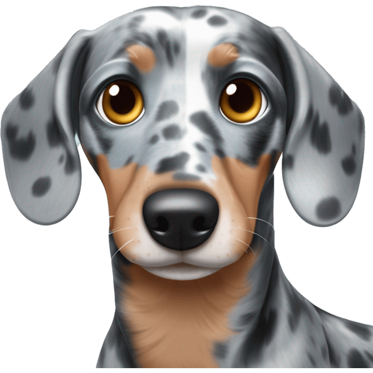 dapple blue merle dachshund with one eye blue and one eye brown emoji