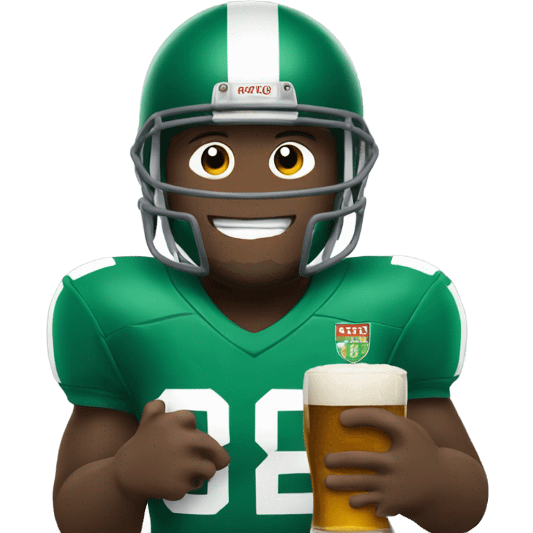 Football player with beer emoji