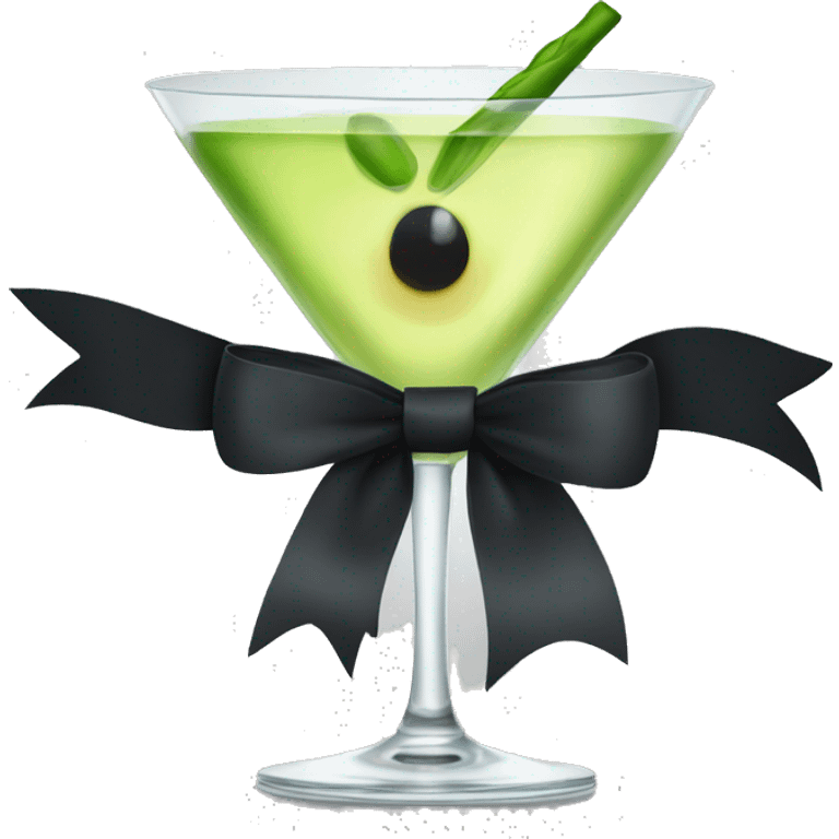 Martini with a black bow emoji