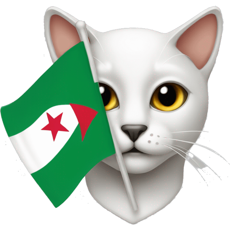 Cat with algerian flag emoji