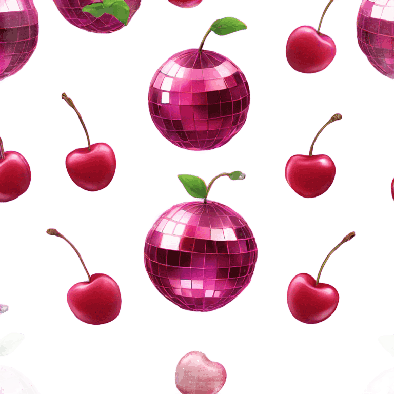 Disco ball and cherry  emoji