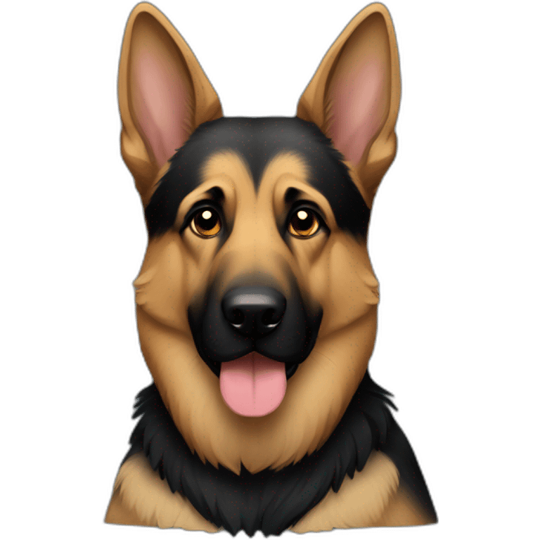 German Shepard with double coat and more black fur  emoji