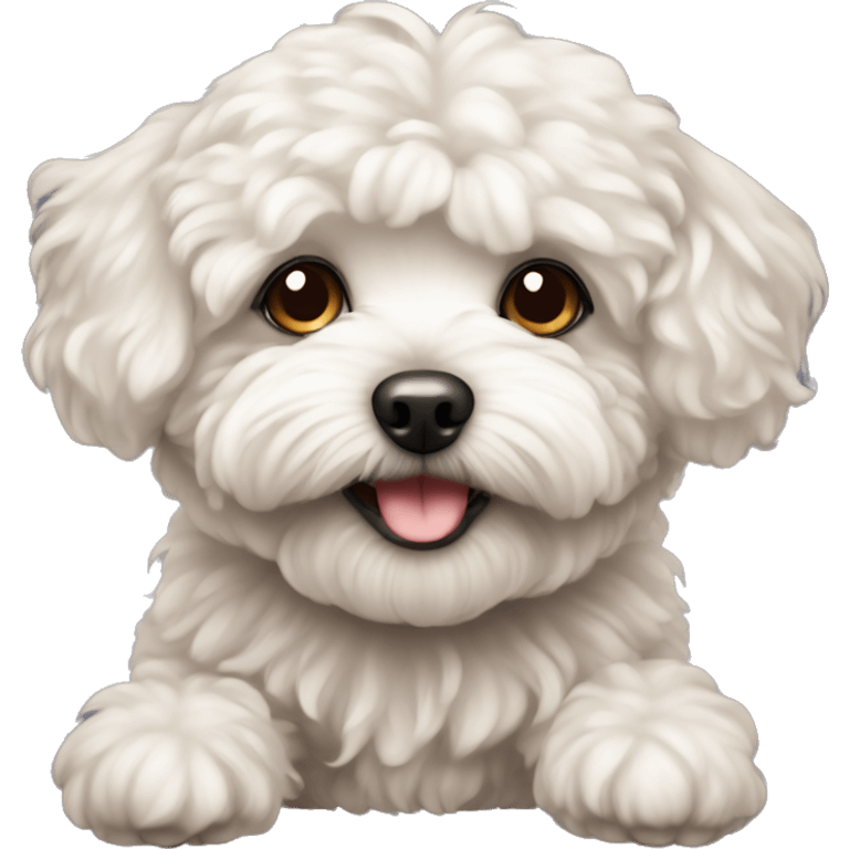 Cute maltipoo dog emoji