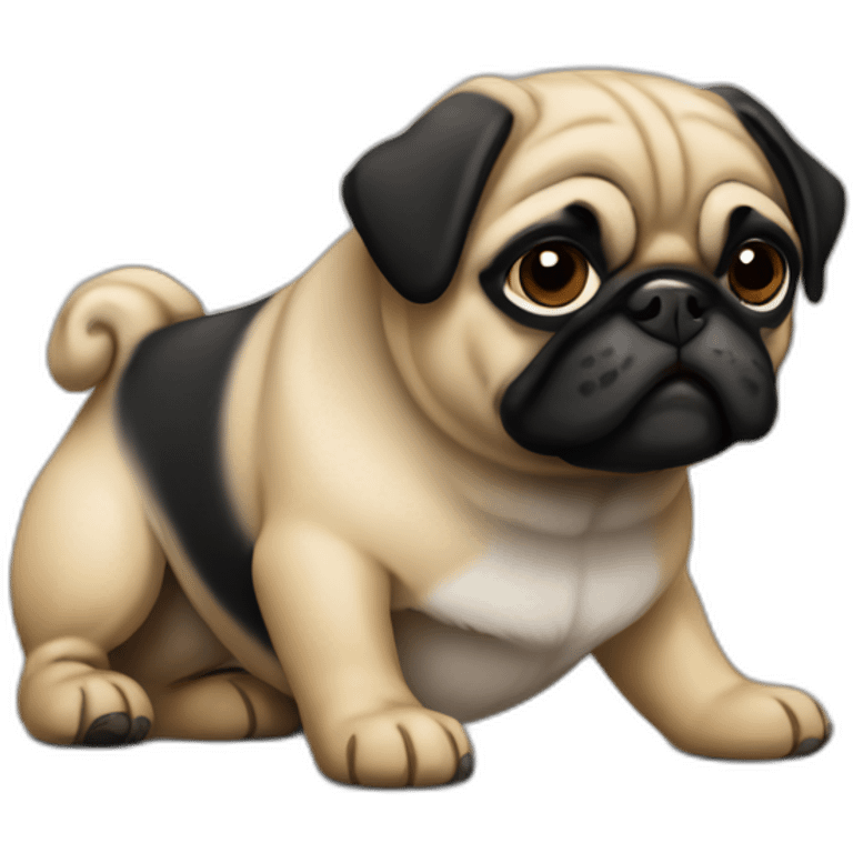 perro pug de color negro macho emoji