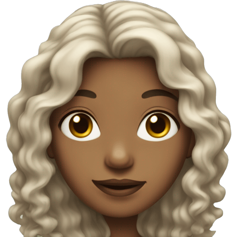 girl with long curly dark hair emoji