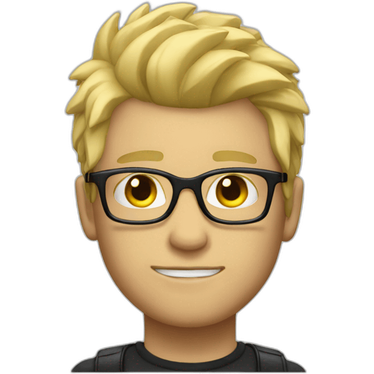 guy with glasses and blonde punk hair emoji