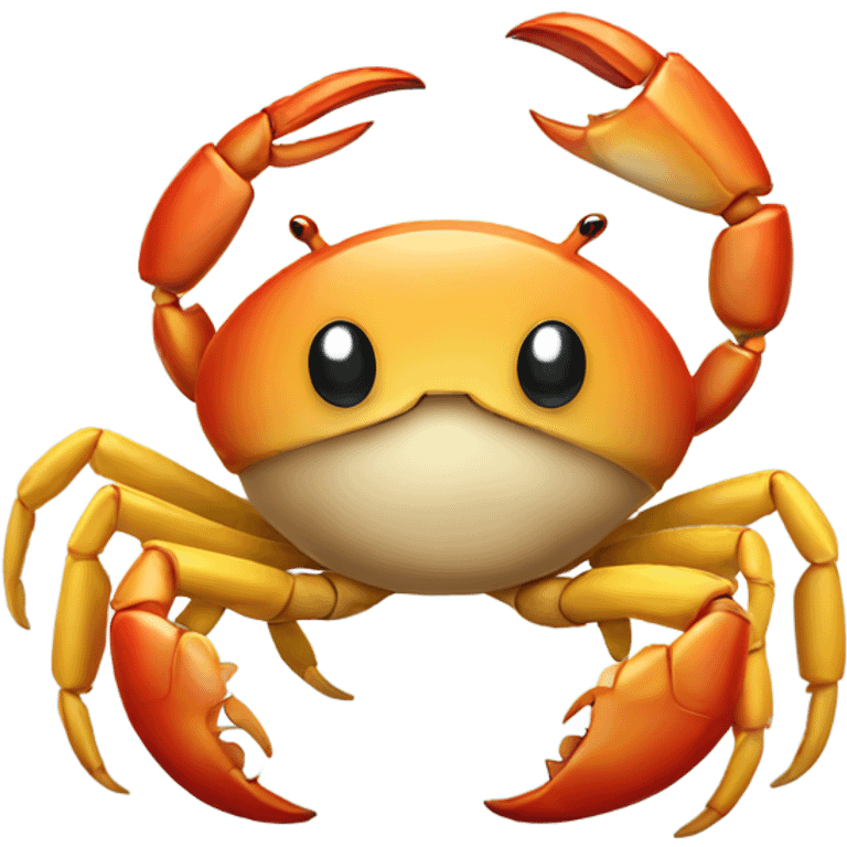 Crab holding a banana between its claws emoji