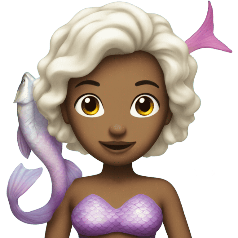 a reverse mermaid with fish emoji