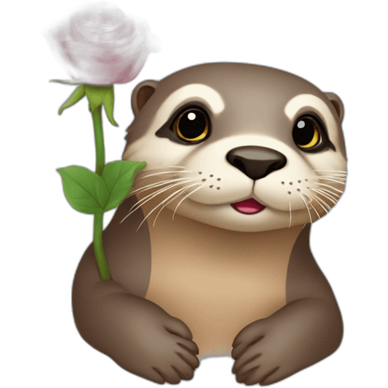 loutre avec une rose emoji