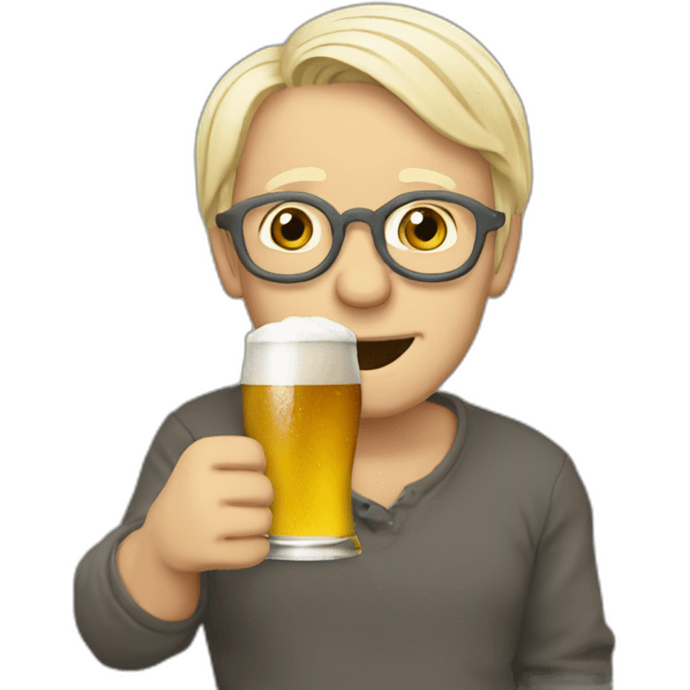 lepen qui boit une biere emoji