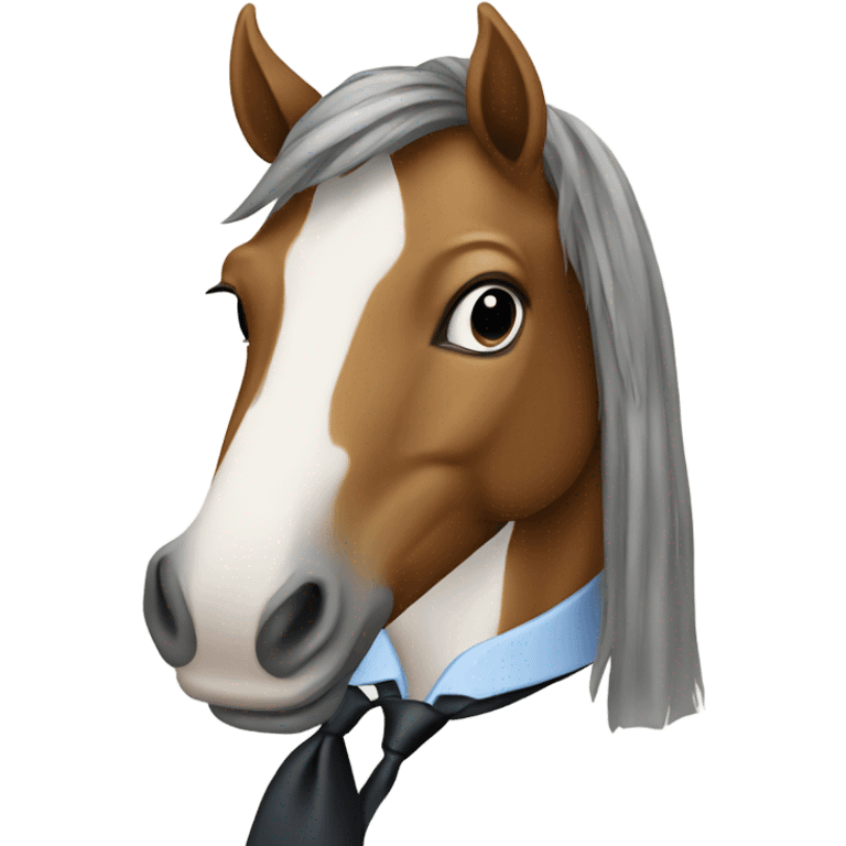 Horse wearing a tie emoji