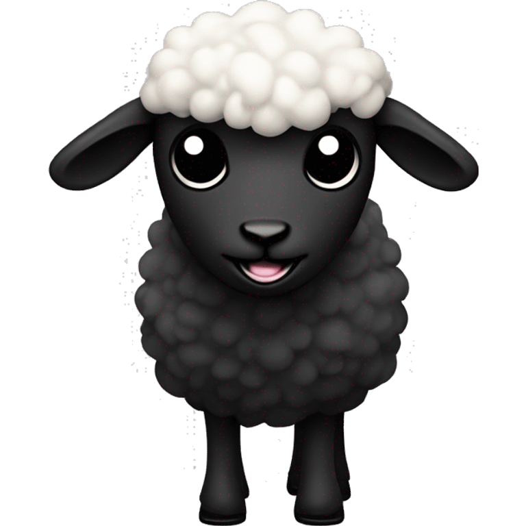 Sheepish lol tongue out shrugging shoulders make it black a goth sheep emoji