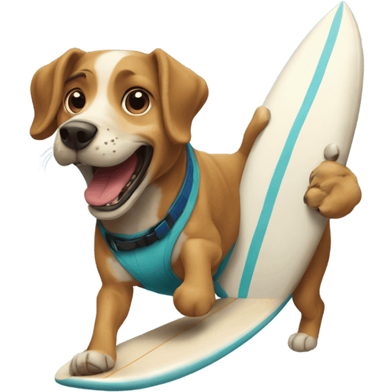 Perro surfeando emoji