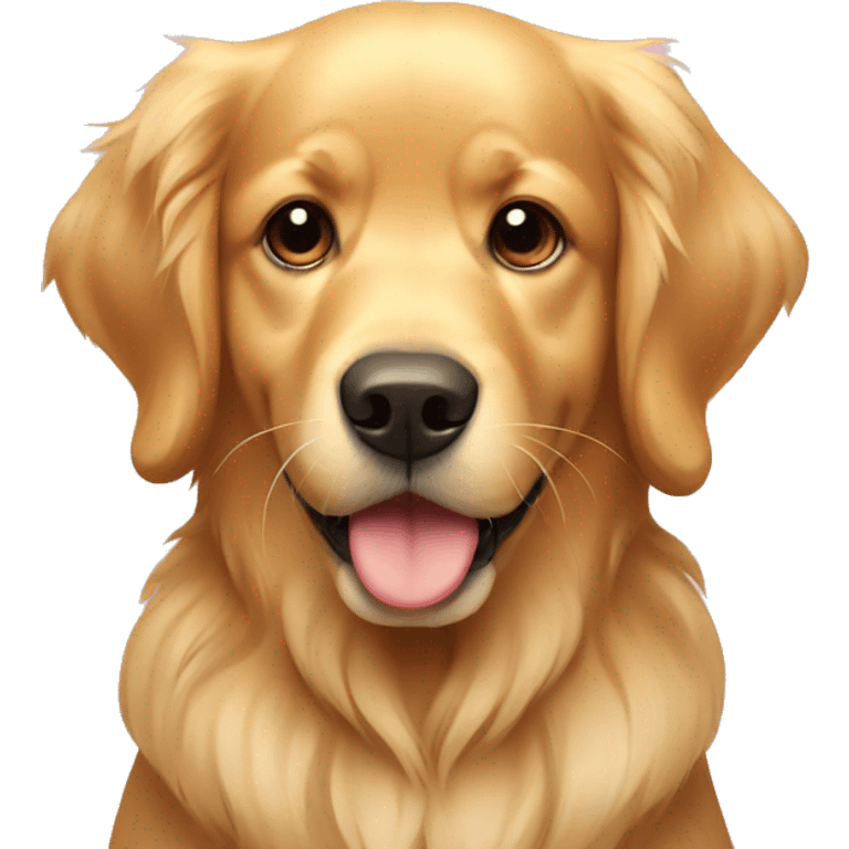 Golden retriever with bow emoji