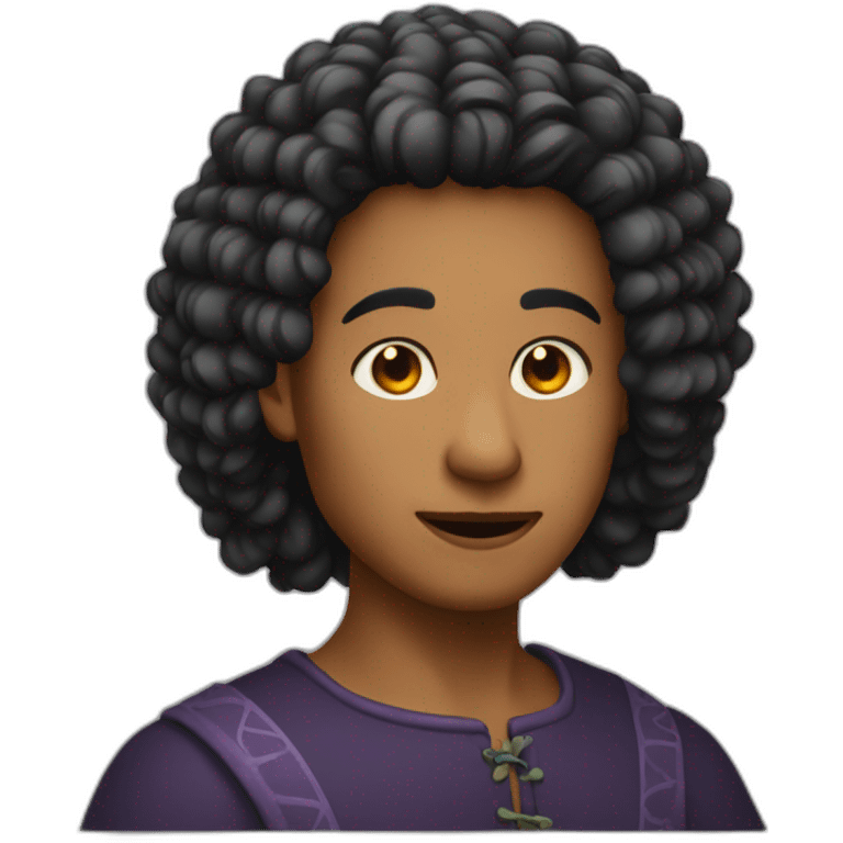 sorcière cheveux noir court emoji