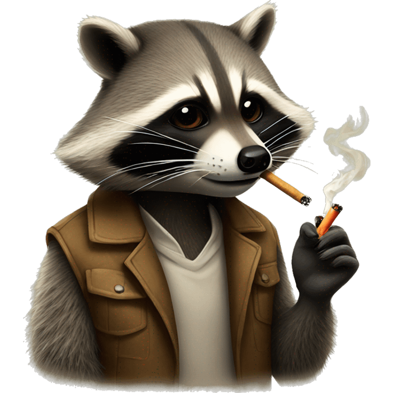 raccoon smoking a cigarette  emoji