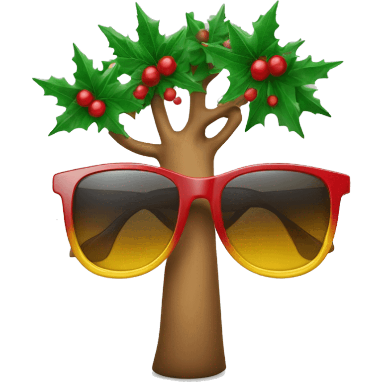 Árbol de navidad con gafas de sol emoji