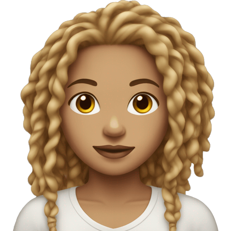 Light skinned girl long light brown locs emoji