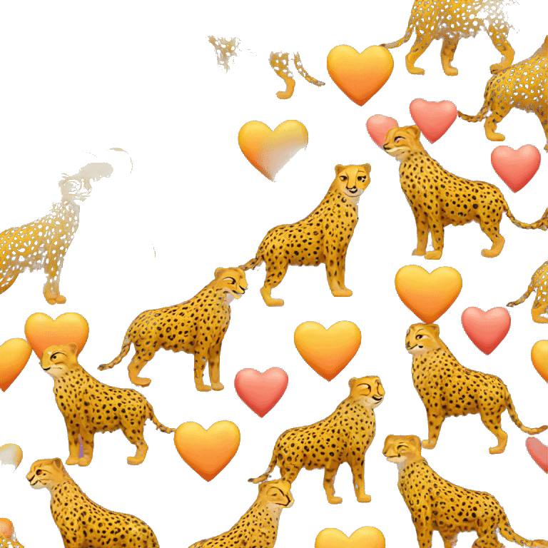 cheetah printed colorful heart emoji