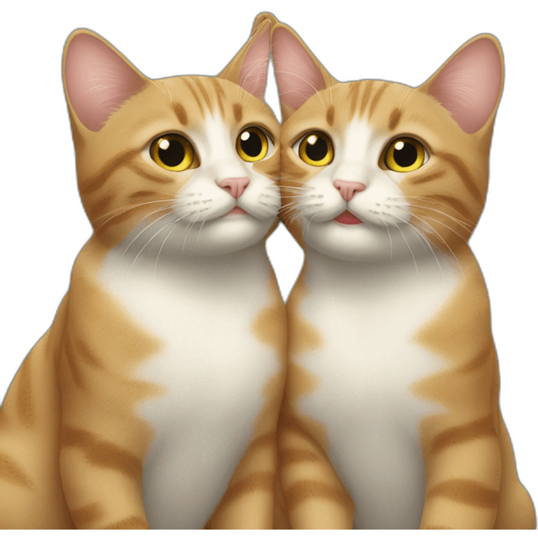 Two cats kissing emoji