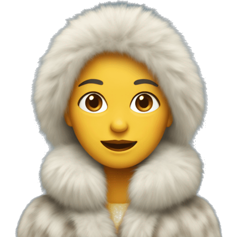 Lady with fur coat emoji