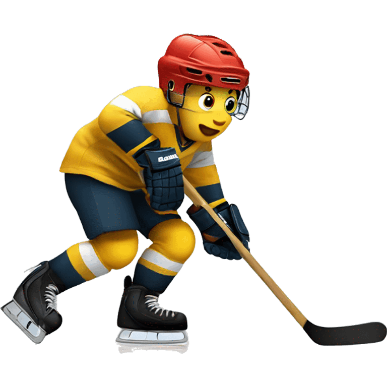 Worm playing hockey emoji