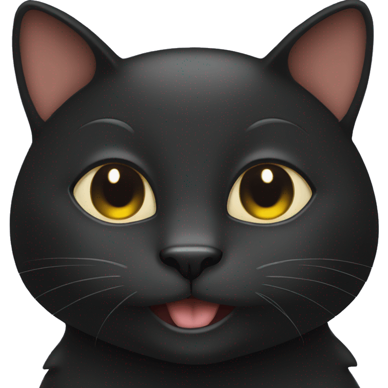 happy black cat face emoji