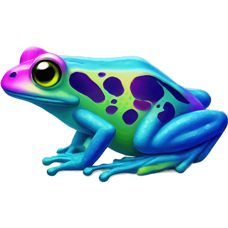 Neon frog emoji