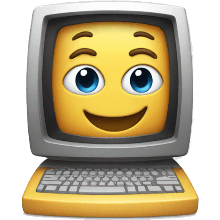 A happy computer emoji