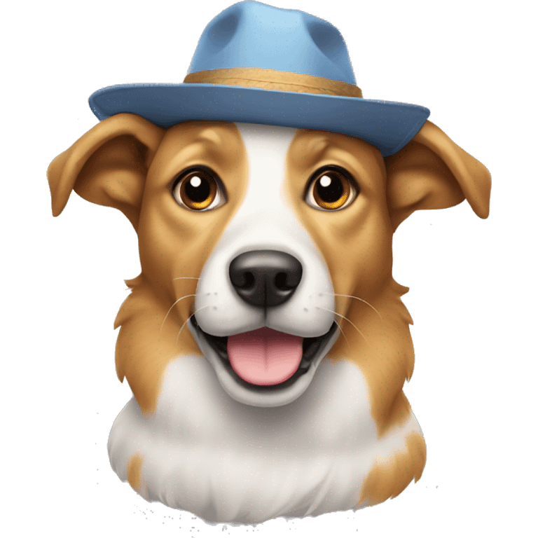 Dog with a hat emoji